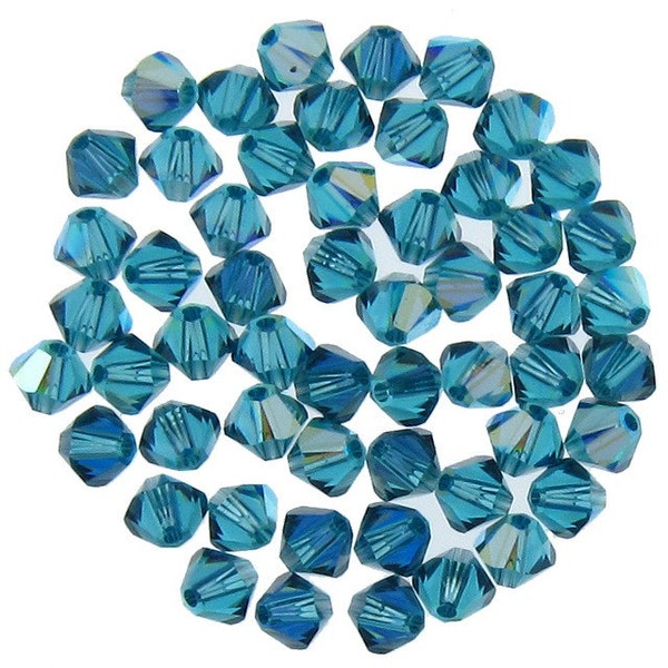 CLEARANCE: Swarovski 5328 4mm Indicolite (379) AB Xilion Bicone Beads Whole sale price Bulk Quantity 1 Gross (2538) - FREE Second Shipping