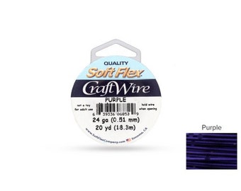 Craft Wire, Soft Flex, 24gauge Purple 20yards  - 1 Spool Wholesale Price (4702)/1