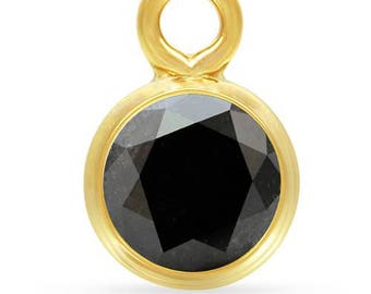 14Kt Gold Filled 3mm Black 3A CZ Bezel Drop - 4 Pcs Wholesale Price (11921)/1