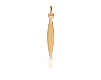 24K Gold Plated Sterling Silver Long Pod Dangle 26x3.5mm - 1pc (7697)/1