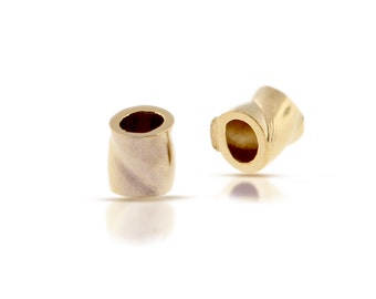 Beads, Twisted Crimp Beads, 14Kt Gold Filled,  2x2mm - 50pcs (2868)/1