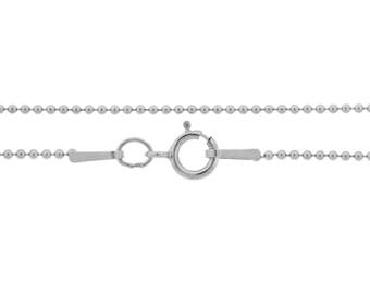 Sterling Silver 1mm 30" Ball chain with clasp - 5pcs (6712)/5