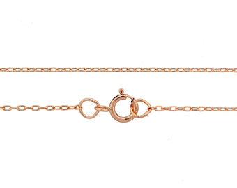 14Kt Rose Gold Filled 1.5x1mm 30 Inch Drawn Cable Neck chain with clasp - 1pc  High Quality Shiny Finished Chain (6831)/1