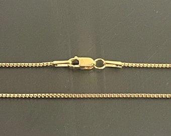 Box Chain Necklace, 14Kt Gold Filled, 1mm, 18" with Lobster Clasp - 1pc (13580)/1