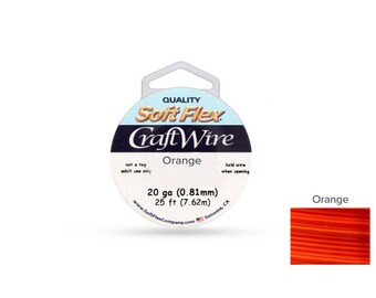 Craft Wire Soft Flex 20gauge Silver Plated Orange 25ft  - 1 Spool Save Big (4742)/1