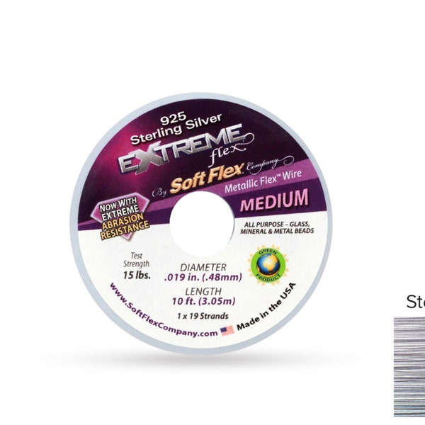 Soft Flex extreme Flex wire 19 Strand 0.019 Inch 10ft length silver color - 1spool Low Low Price (3571)/1