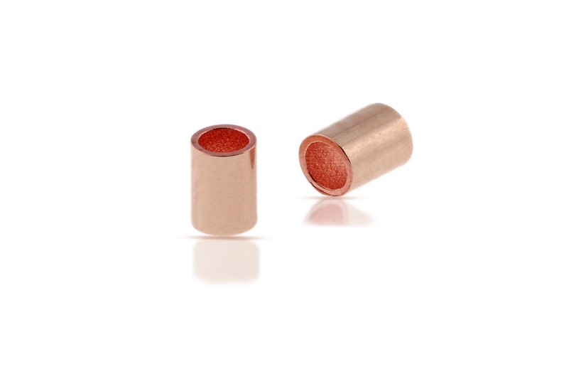 14Kt Rose Gold Filled 2x3mm Crimp Tubes 1.4mm Inside Diameter 50pcs Wholesale price 10% discounted 4538/1 image 1