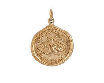 Bronze Wax Seal Moth Charm 23x18mm - 1Pc (4469)/1