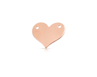 Blank Heart Connector 14Kt Rose Gold Filled 8x8.5mm - 4 Pieces  Good Quality Wholesale Price (8025)/1