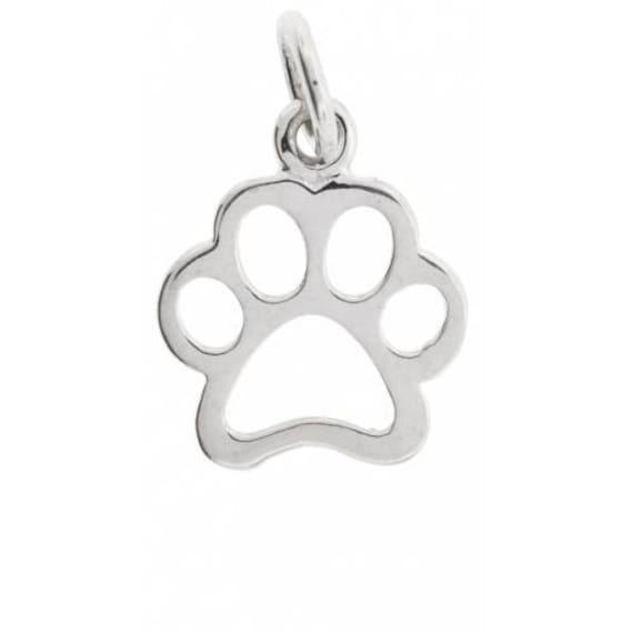 4894 Sterling Silver 15.2x10mm Openwork Paw Print Charm //1 - 1pc