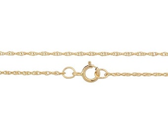 14Kt Gold Filled 0.8mm 20" Rope Chain With 5.5mm Spring Ring Clasp   - 1pc Lowest Price (5863)/1