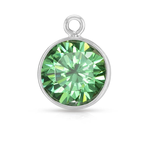 Sterling Silver 6.0mm Emerald CZ Drop May Birthstone - 2pcs High Quality 5% discounted (6331)/1