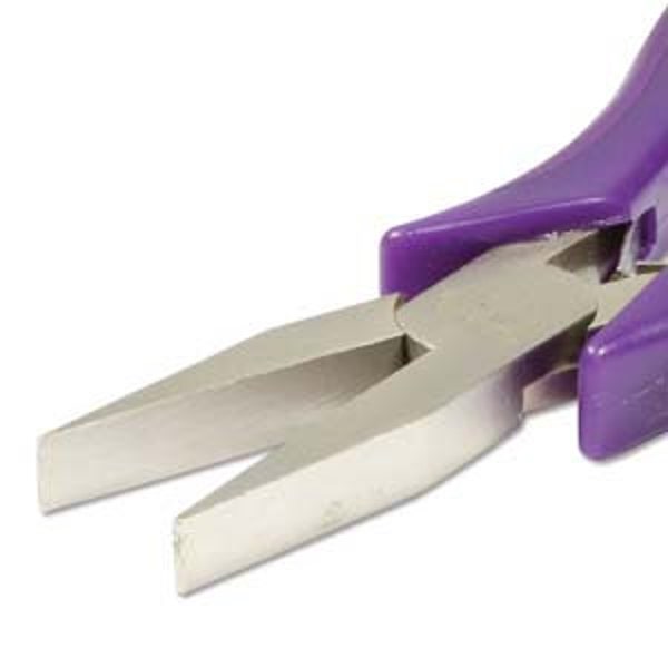 Flat Nose Plier Ergonomical With Purple Lap Joint 4.5 Inches ER806 The Beadsmith (14410)/1