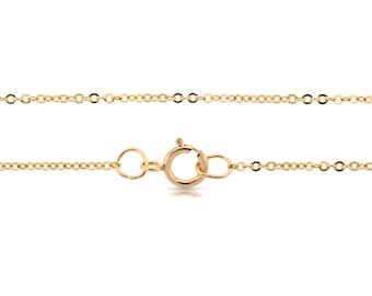 14Kt Gold Filled 1.3x1mm 16Inch Flat Cable Chain Small and Strong links - 1pc  (5522)/1