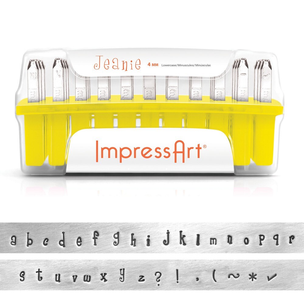 ImpressArt Metal Stamps Set, SCRIPT Metal Stamping Kit, 4mm Alphabet  Lowercase Metal Stamp, Hand Stamping Tool, Lettering Monogram Kit