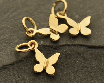 Tiny Butterfly Jewelry Charm - Bronze 12x10mm  - 1pc  (13741/1