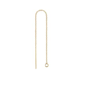 Infilaorecchino a catena riempito in oro 14 kt con anello - 5 prs (6434)/5