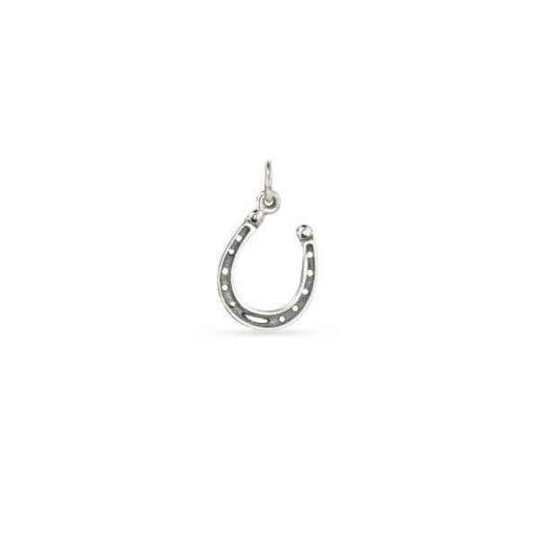 Realistic Horseshoe Charm Sterling Silver 14.4x11.6mm  - 1pc Wholesale Price (10416)/1