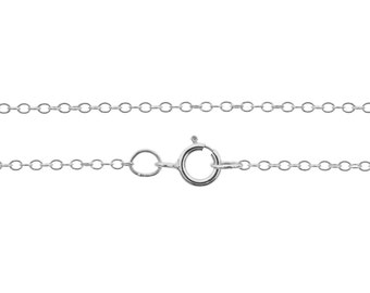 Sterling Silber 1,4x1mm 16 Zoll Kabel Halskette mit Verschluss - 1 Stück 10% Rabatt Hochwertige Glänzende Kette (6766) / 1