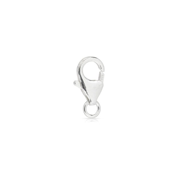 Lobster Clasps, Sterling Silver, 10mm, Trigger Lobster clasp, with Open Jump ring - 5pcs High quality (2129)/1 Made in Italy