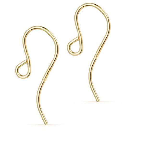 14Kt Gold Filled French Ear Wire 19.5x7.5mm - 5 Pairs Wholesale Price (11614)/1