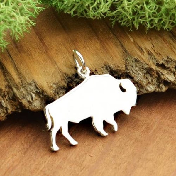 American Buffalo Stamping Charm 17.5x21mm   - 1Pc Wholesale Price (13155)/1