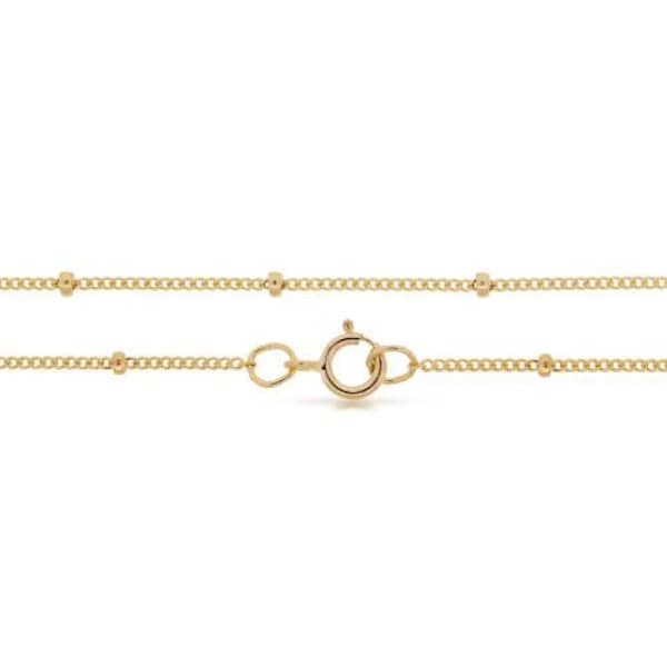 14Kt Gold Filled 1mm 30" Satellite Curb Chain With Spring Ring Clasp  - 1 Pc Wholesale Price (12600)/1