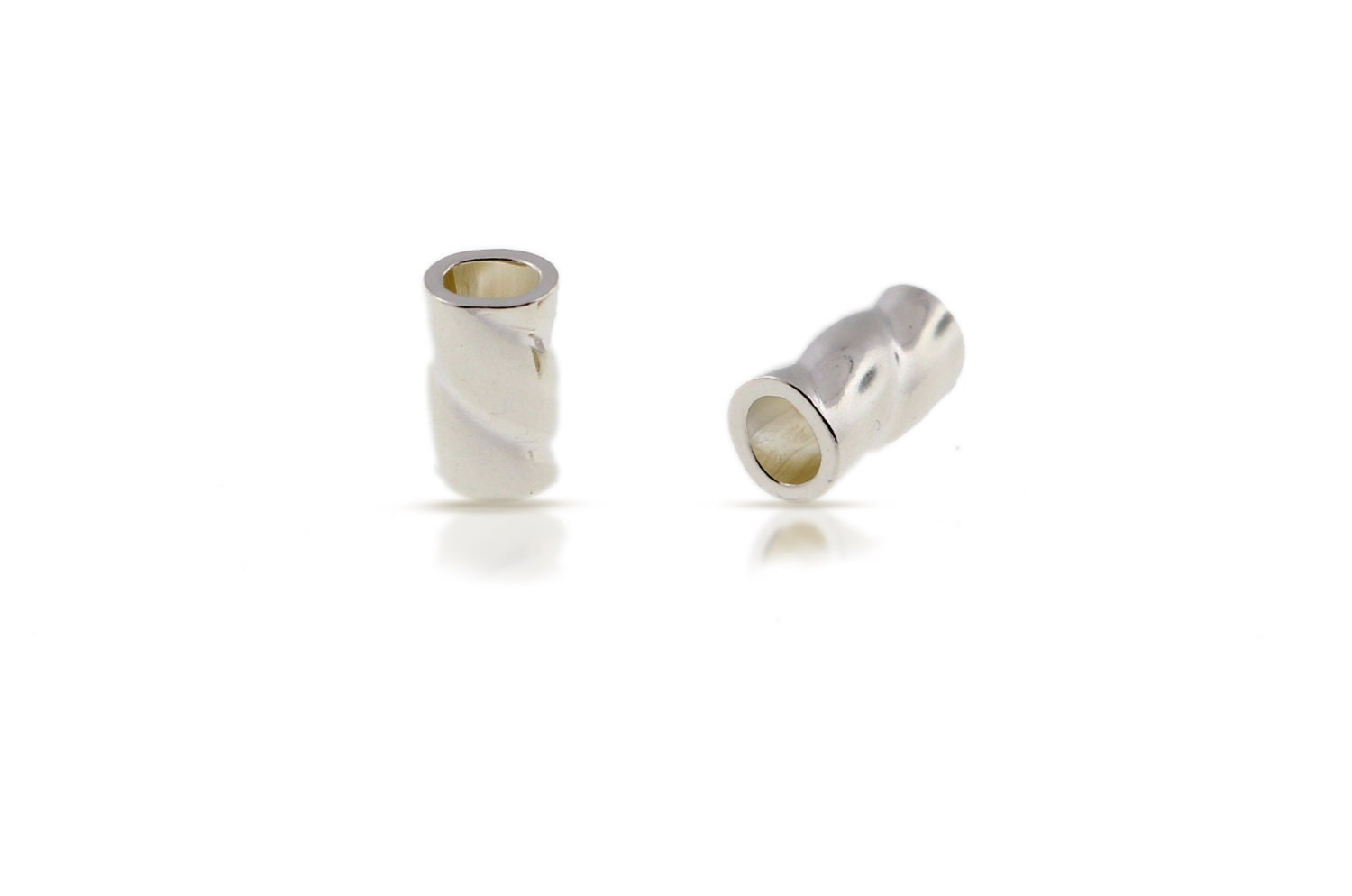 Crimps, Twisted Crimp Beads, Sterling Silver, 3x2mm - 50pcs (2043)/1