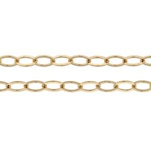 Extender Oval Cable Chain, 14kt Gold Filled, 4x3mm Flat Cable Chain - 5ft (2336-5)/1