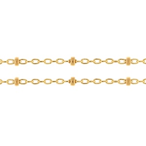 Satellite Chain, Bead Chain, 14Kt Gold Filled, 1x1.6mm Satellite Chain with 2mm Bead - 5 Feet Spool (2478-5)/1