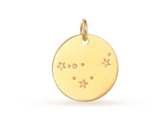 Charm Capricorn Constellation 24Kt Gold Plated Sterling Silver 18x14.75x1mm - 1 pc Wholesale Price (11192)/1