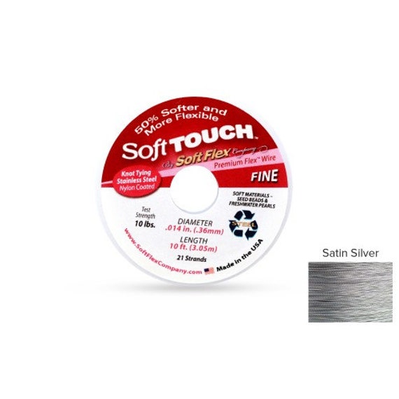 Soft Flex Stainless Steel Beading Wire, 0.014, 21 strand, 30' - White (30  foot)