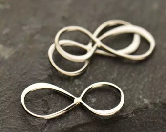 Infinity Links, Infinity Connector, Sterling Silver, 20x8mm, Infinity Link - 25pcs High Quality Shiny Bulk Quantity (3709)/25