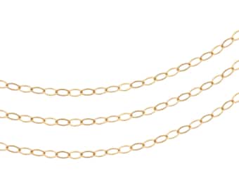 Chain, Flat Cable Chain, 14Kt Gold Filled, 2.2x1.7mm - 20ft 10% discounted price (2354-20)/1