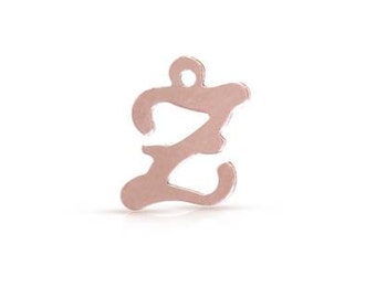 Script Alphabet Z Charm 14Kt Rose Gold Filled 10x8mm - 2 Stück (8062) / 1