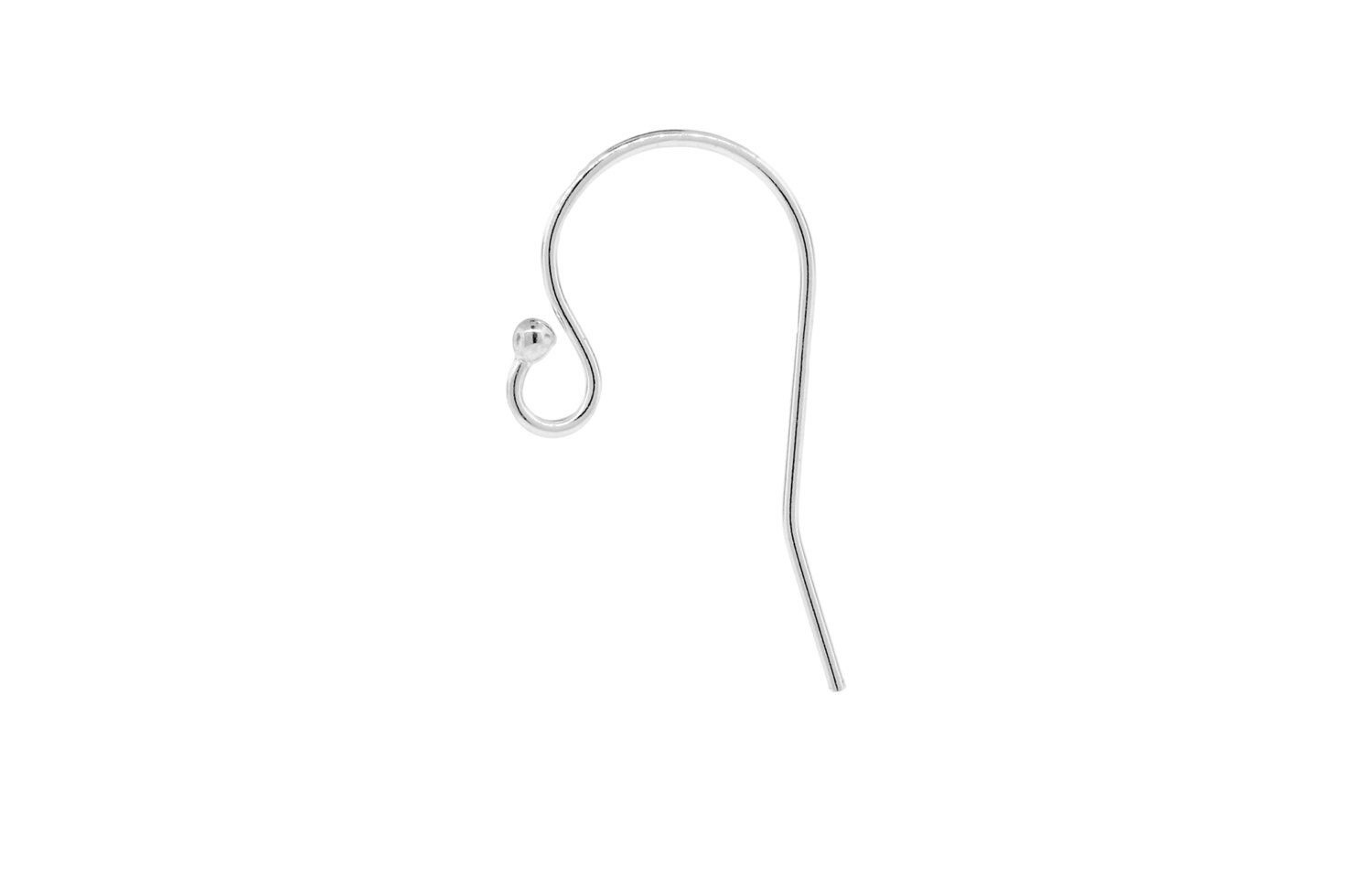 Ear Wire, Ball End French Hook, Sterling Silver, 20x11.5mm - 25pairs …