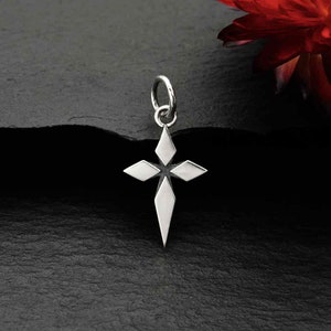Sterling Silver Layered North Star Charm 20x10mm 1Pc Wholesale Price 13650/1 image 1