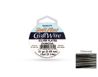 Craft Wire Soft Flex 22gauge Silver Plated Charcoal 10yards  - 1 Spool Huge Savings (4722)/1