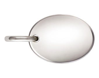 Sterling Silver 7,3x5,5 mm Oval Kvalitetsetikett - 10 st (6394)/1