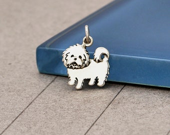 GiftJewelryShop Silver Plated Maltese Dog White Photo I Love You Charm Beads Bracelets GiftJewelryShop Silver Plated Maltese Dog White Photo I Love You Charm Beads Bracelets