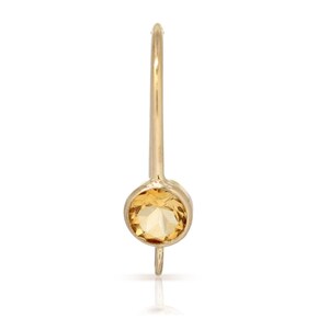 14Kt Gold Filled 18.2x10.2mm 4.0mm Citrine Ear Wire w/Ring  - 1pr High Quality Ear Wires (6440)/1