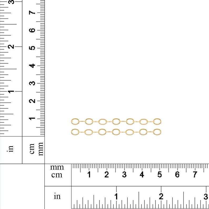 4mm Cable Chain, 14kt Gold Filled, 5x4mm, Flat Cable Chain 5ft 2322-5/1 image 2