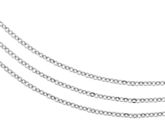 Sterling Silver 1.3x1mm Flat Cable Chain - 100ft Strong and Sturdy bulk chain Discounted Price (2497-100)/1