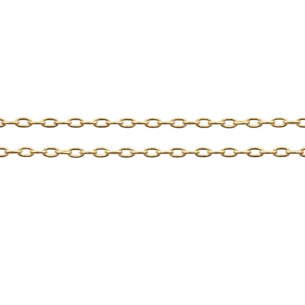 14Kt Gold Filled 1.8x1.1mm Drawn Cable Chain - 20ft Strong and Shiny Made in USA 20% discounted  wholesale quantity (6579-20)/1