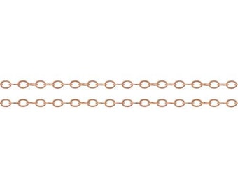 14Kt Rose Gold Filled 2.2x1.6mm Flat Cable Chain - 100ft Strong chain Made in USA  Discounted Price (4807-100)/1