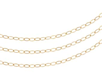 14Kt Gold Filled 2.2x1.7mm Flat Cable Chain - 100ft 30% discounted Price (2354-100)/1