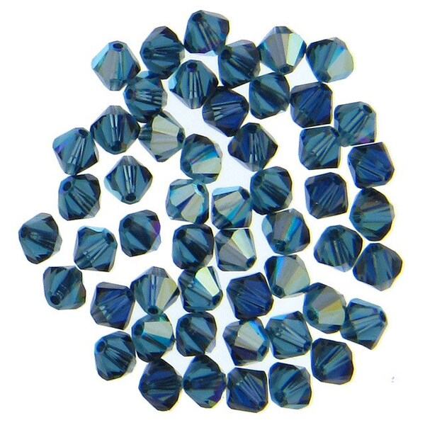 CLEARANCE: Swarovski 5328 4mm Montana(207) AB Xilion Bicone Beads Whole sale price Bulk Quantity 1 Gross (2518) - FREE Second Shipping