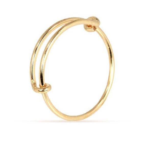 14Kt Gold Filled 1mm Adjustable Ring Size 6 - 8  - 1 Pc Wholesale Price (11624)/1