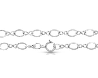 Sterling Silver 3.4mm 24" Heavy Figure Eight chain  - 5pcs Made in USA 20% discounted lowest price (5491)/5