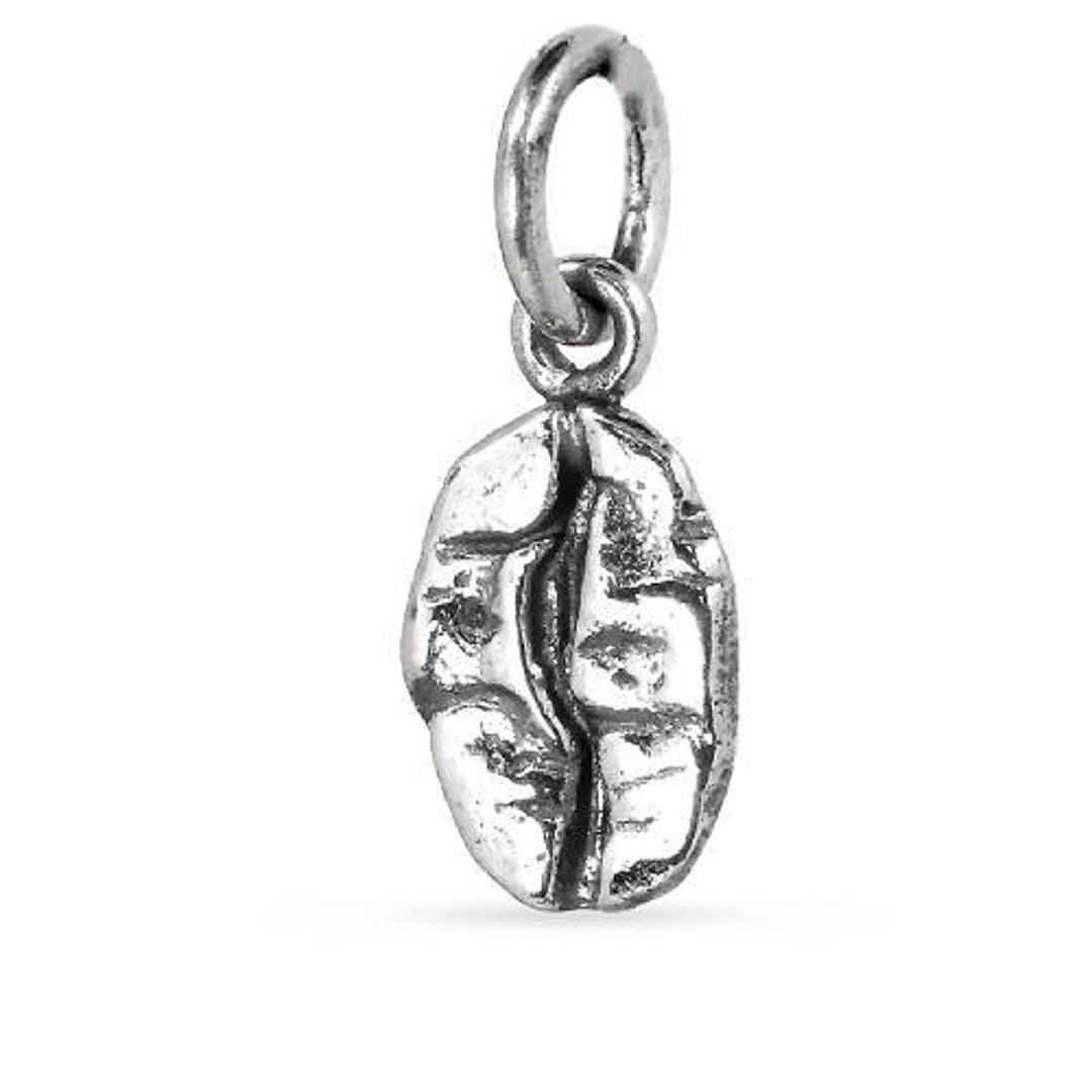 Sterling Silver Coffee Bean Charm 14.75x5.6mm 1 Pc Wholesale Price